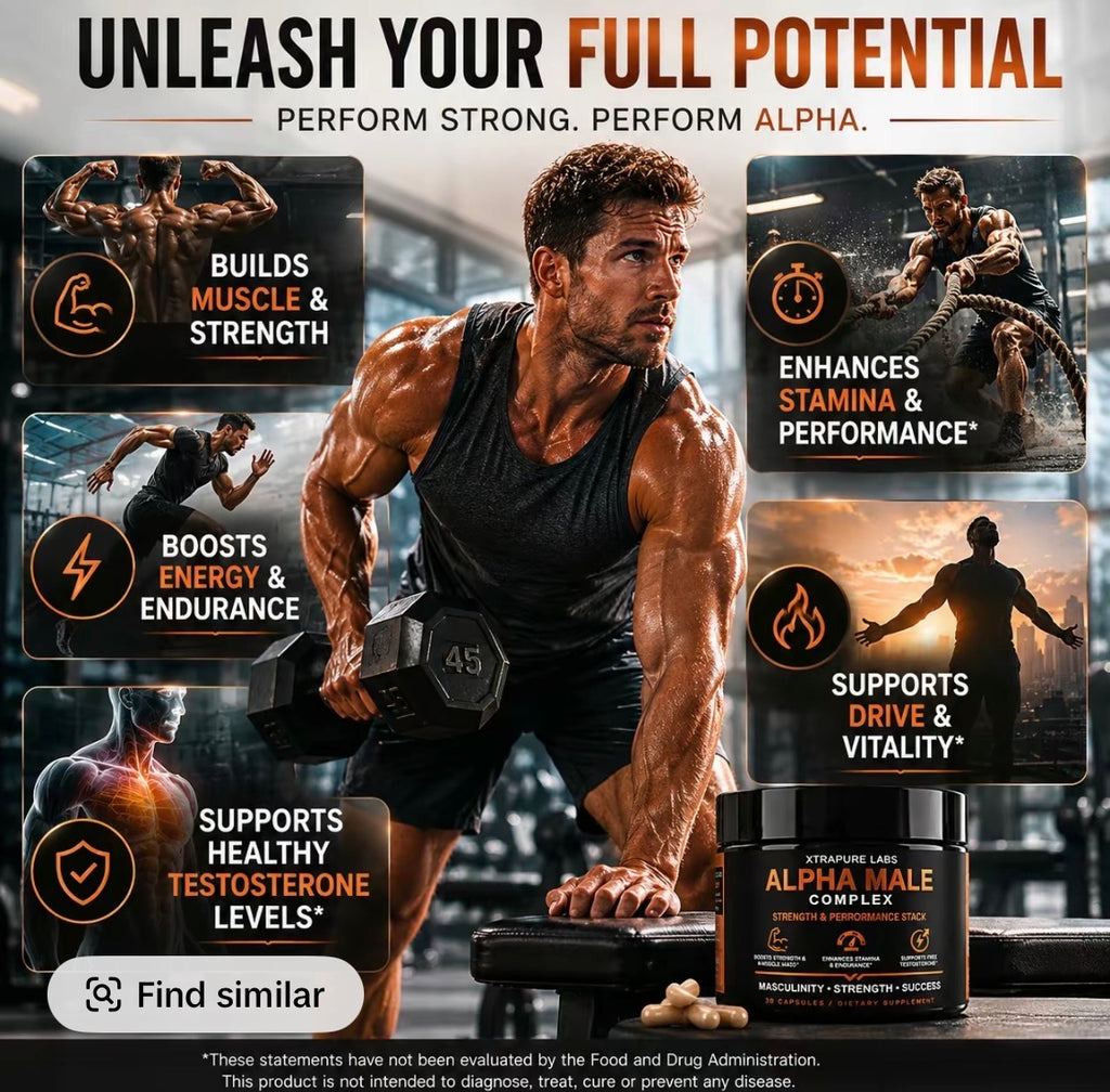 Alpha Male Complex 4-Stack Ultimate Bundle | Testosterone & Lean Mass + Strength & Performance + Mood, Drive & Clarity + Nitric Oxide & Circulation | Complete Daily Men’s Performance System